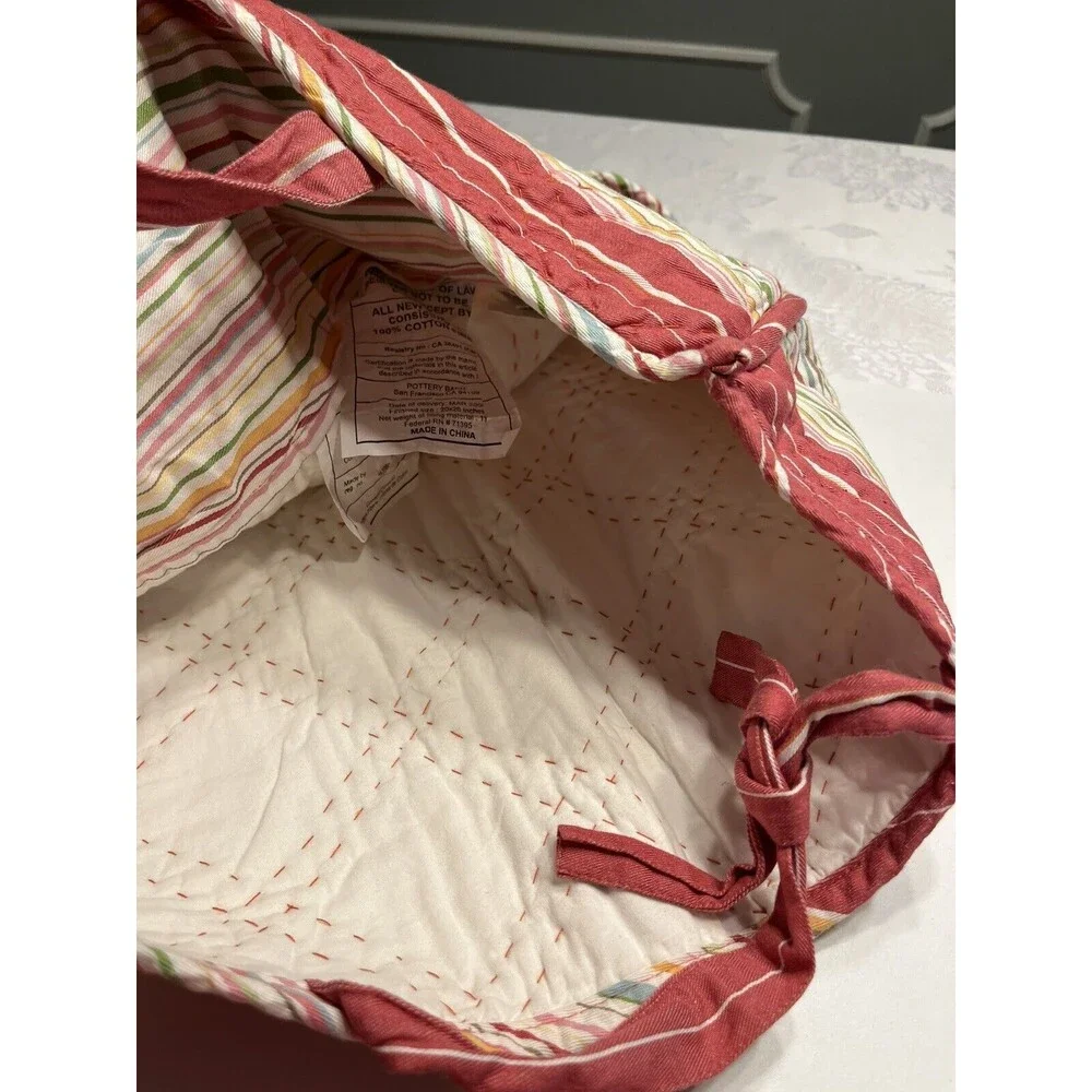 Pottery Barn Orange Red Green Striped Standard Sham